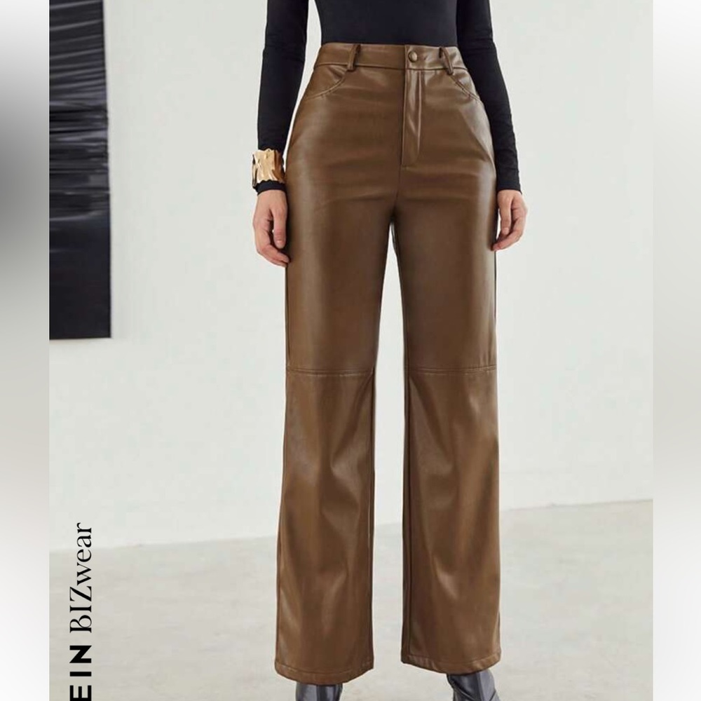 SHEIN BIZwear Faux Leather Pants